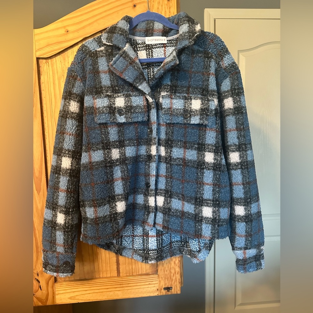 Plaid Sherpa jacket